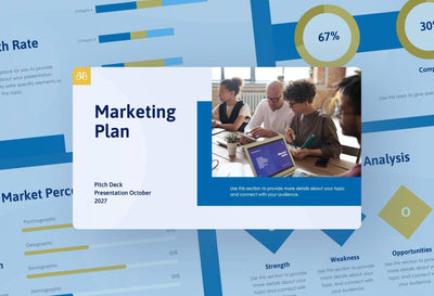 Business-Proposal-Deck Slides Blue and Yellow Professional and Clean Presentation Marketing Plan Template S10272201 powerpoint-template keynote-template google-slides-template infographic-template