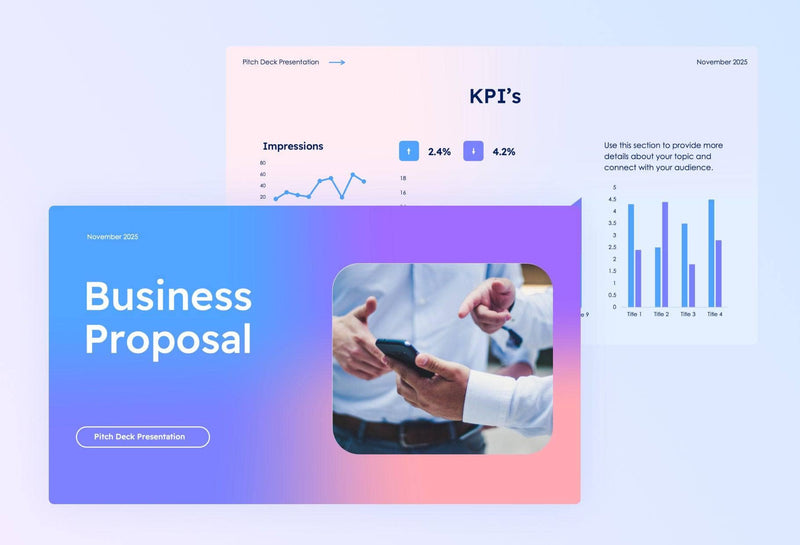 Business-Proposal-Deck Slides Pink and Blue Gradient and Professional Presentation Business Proposal Template S10112201 powerpoint-template keynote-template google-slides-template infographic-template