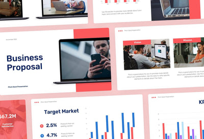 Business-Proposal-Deck Slides Red Dark Blue Modern and Clean Presentation Business Proposal Template S10072201 powerpoint-template keynote-template google-slides-template infographic-template