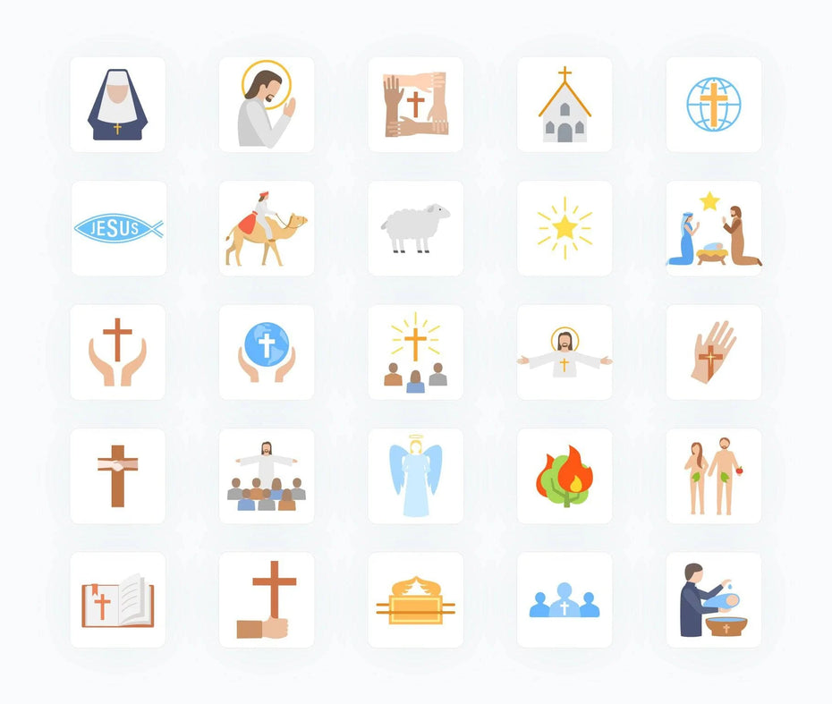 Christian-Flat-Vector-Icons Icons Christian Flat Vector Icons S02142202 powerpoint-template keynote-template google-slides-template infographic-template