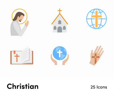 Christian-Flat-Vector-Icons Icons Christian Flat Vector Icons S02142202 powerpoint-template keynote-template google-slides-template infographic-template