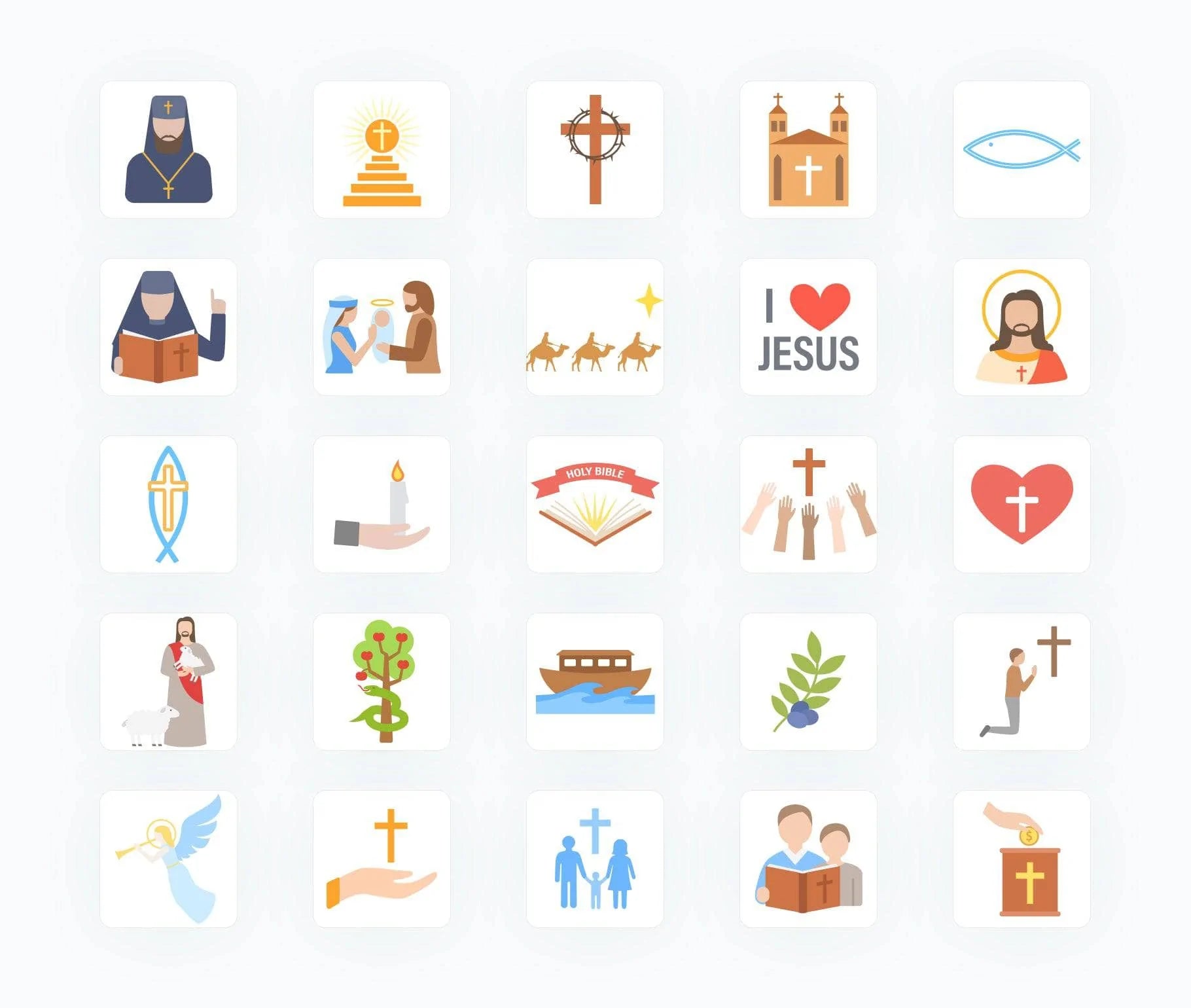 Christian-Flat-Vector-Icons Icons Christian Flat Vector Icons S02142204 powerpoint-template keynote-template google-slides-template infographic-template
