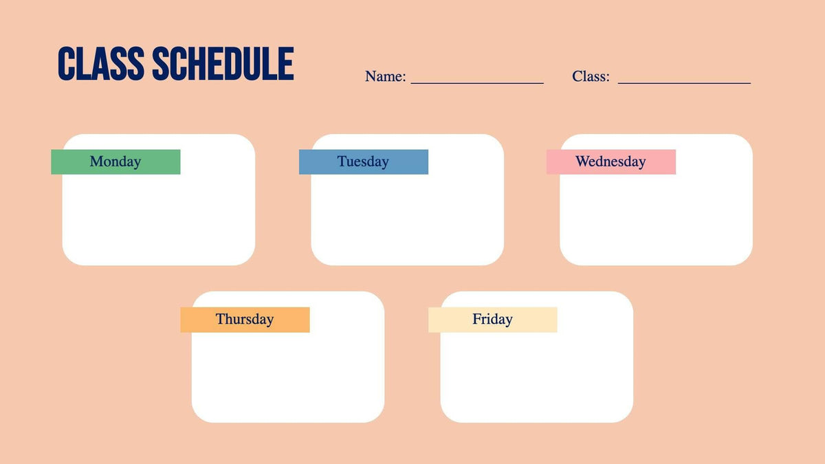 Class Schedule Slide Infographic Template S08112219 – Infografolio