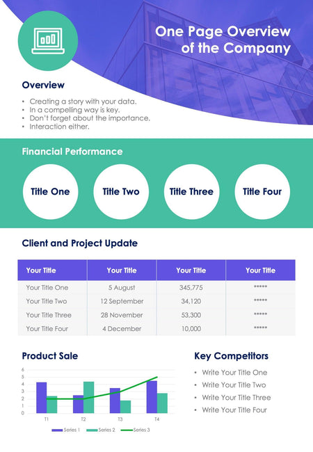 Company-Overview-Infographics Infographics Violet Overview of the Company One Page Summary Report Document powerpoint-template keynote-template google-slides-template infographic-template