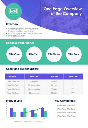 Company-Overview-Infographics Infographics Violet Overview of the Company One Page Summary Report Document powerpoint-template keynote-template google-slides-template infographic-template