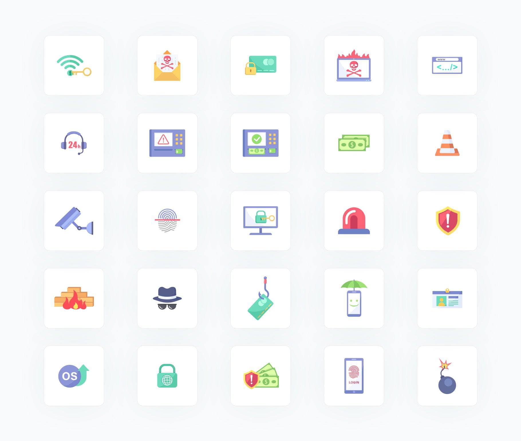 Cybersecurity-Flat-Vector-Icons Icons Cybersecurity Flat Vector Icons S11262103 powerpoint-template keynote-template google-slides-template infographic-template