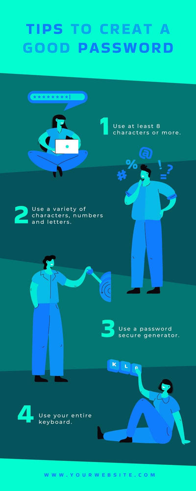 Cybersecurity-Infographics Infographics Tips to Creat a Good Password Cyber Security Infographic Template powerpoint-template keynote-template google-slides-template infographic-template