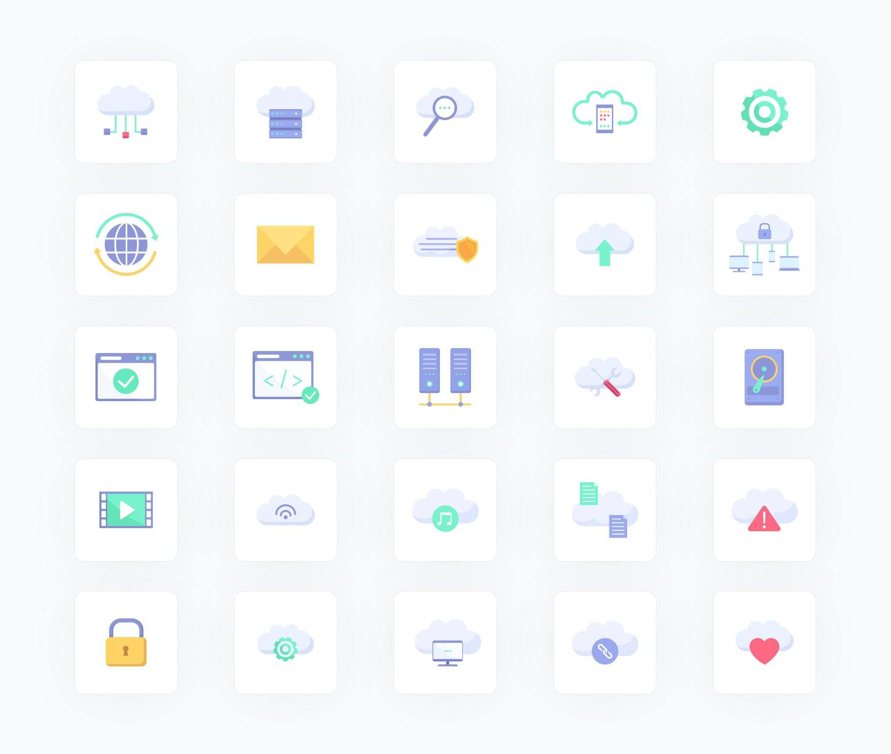 Digital-Marketing-Flat-Vector-Icons Icons Cloud Flat Vector Icons S04142201 powerpoint-template keynote-template google-slides-template infographic-template