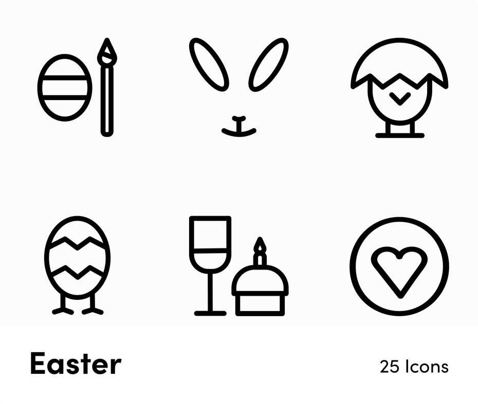 Easter-Outline-Vector-Icons Icons Easter Ouline Vector Icons S12172102 powerpoint-template keynote-template google-slides-template infographic-template