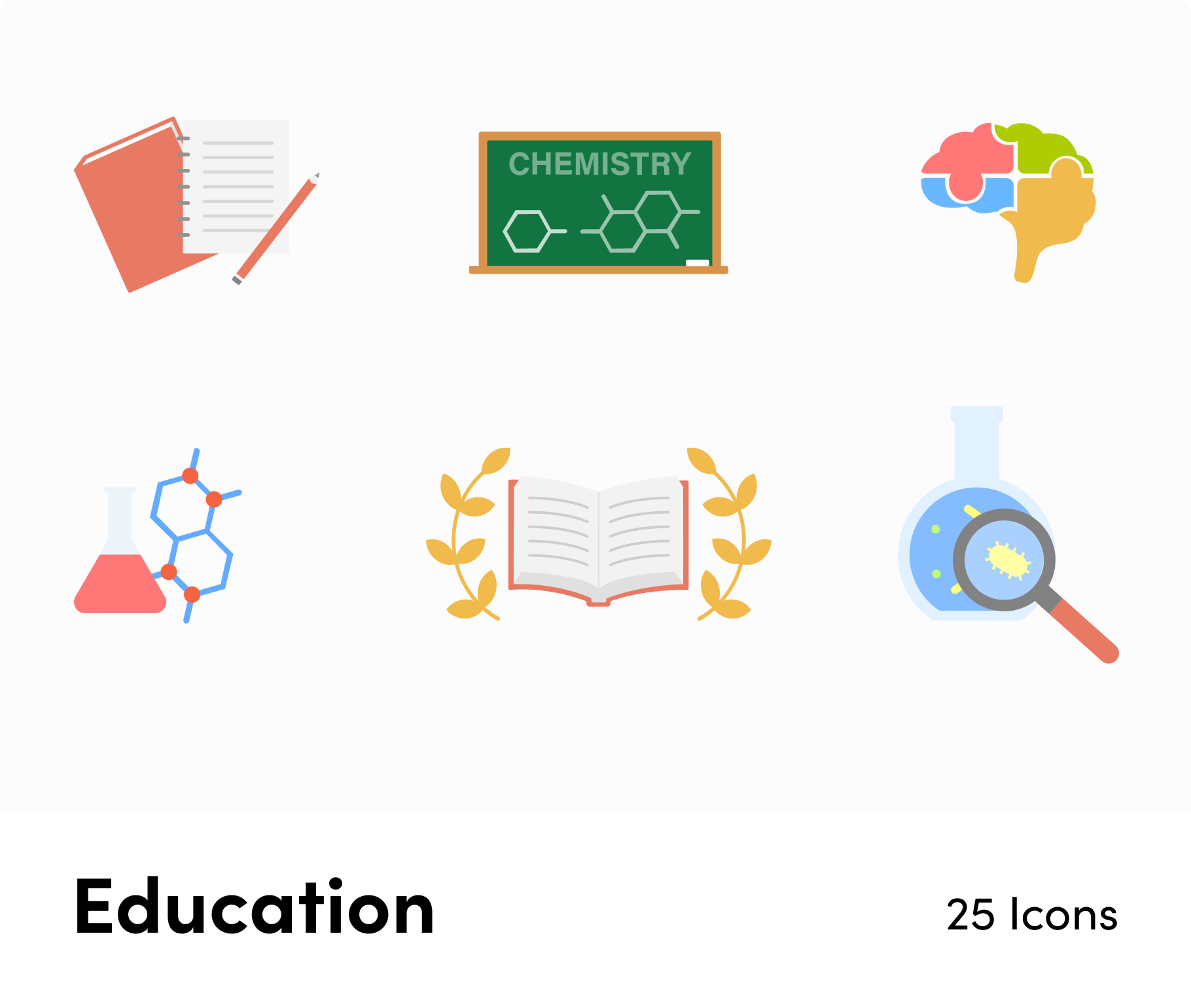 flat education icons