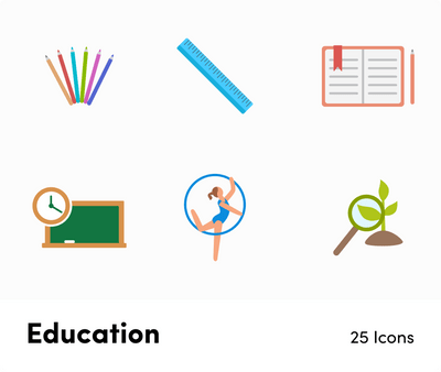 Education Flat Vector Icons S11292102-Icons-Education-Flat-Vector-Icons-Powerpoint-Keynote-Google-Slides-Adobe-Illustrator-Infografolio