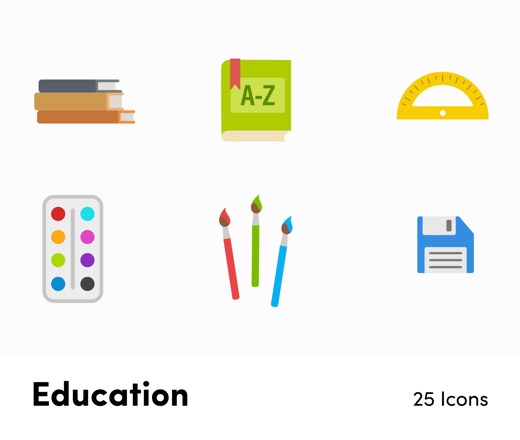 Education Flat Vector Icons S11292103-Icons-Education-Flat-Vector-Icons-Powerpoint-Keynote-Google-Slides-Adobe-Illustrator-Infografolio