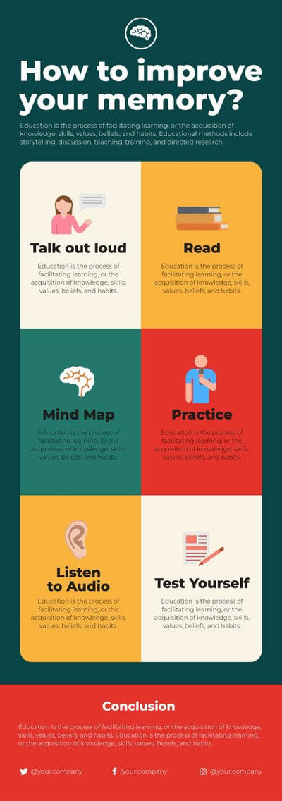 Education-Infographics Infographics How to Improve Your Memory Education Infographic Template powerpoint-template keynote-template google-slides-template infographic-template