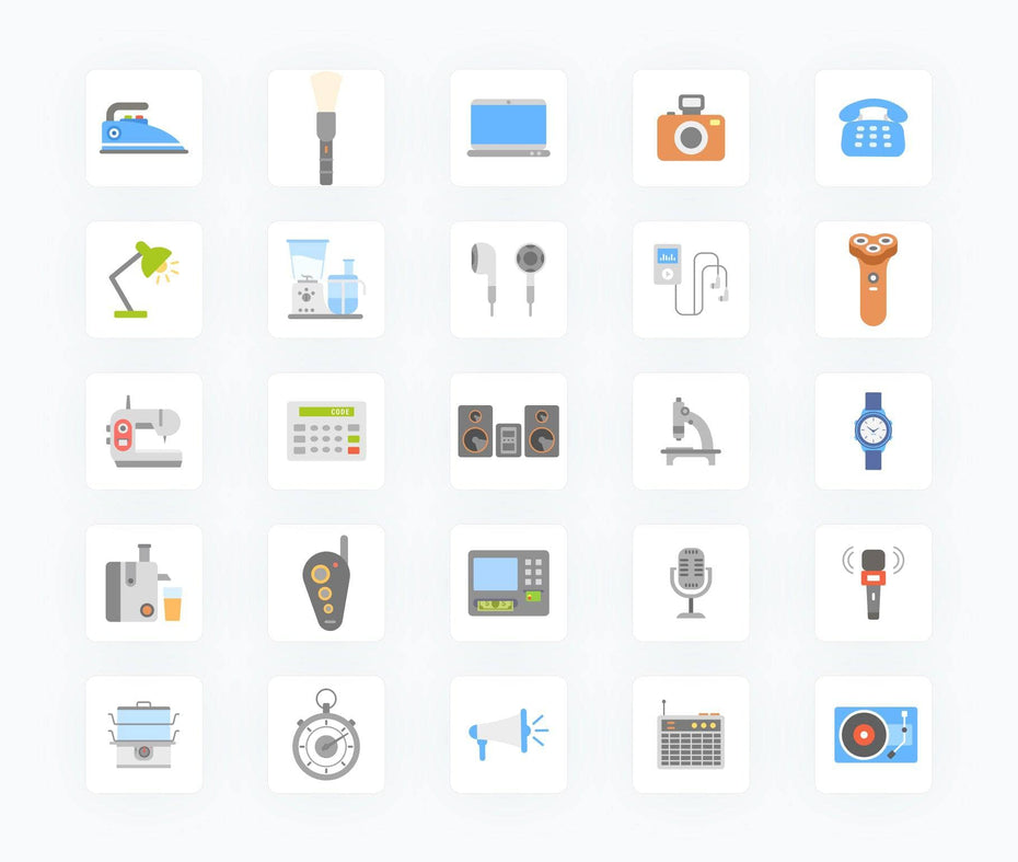 Electronics-Flat-Vector-Icons Icons Electronics Flat Vector Icons S02142202 powerpoint-template keynote-template google-slides-template infographic-template