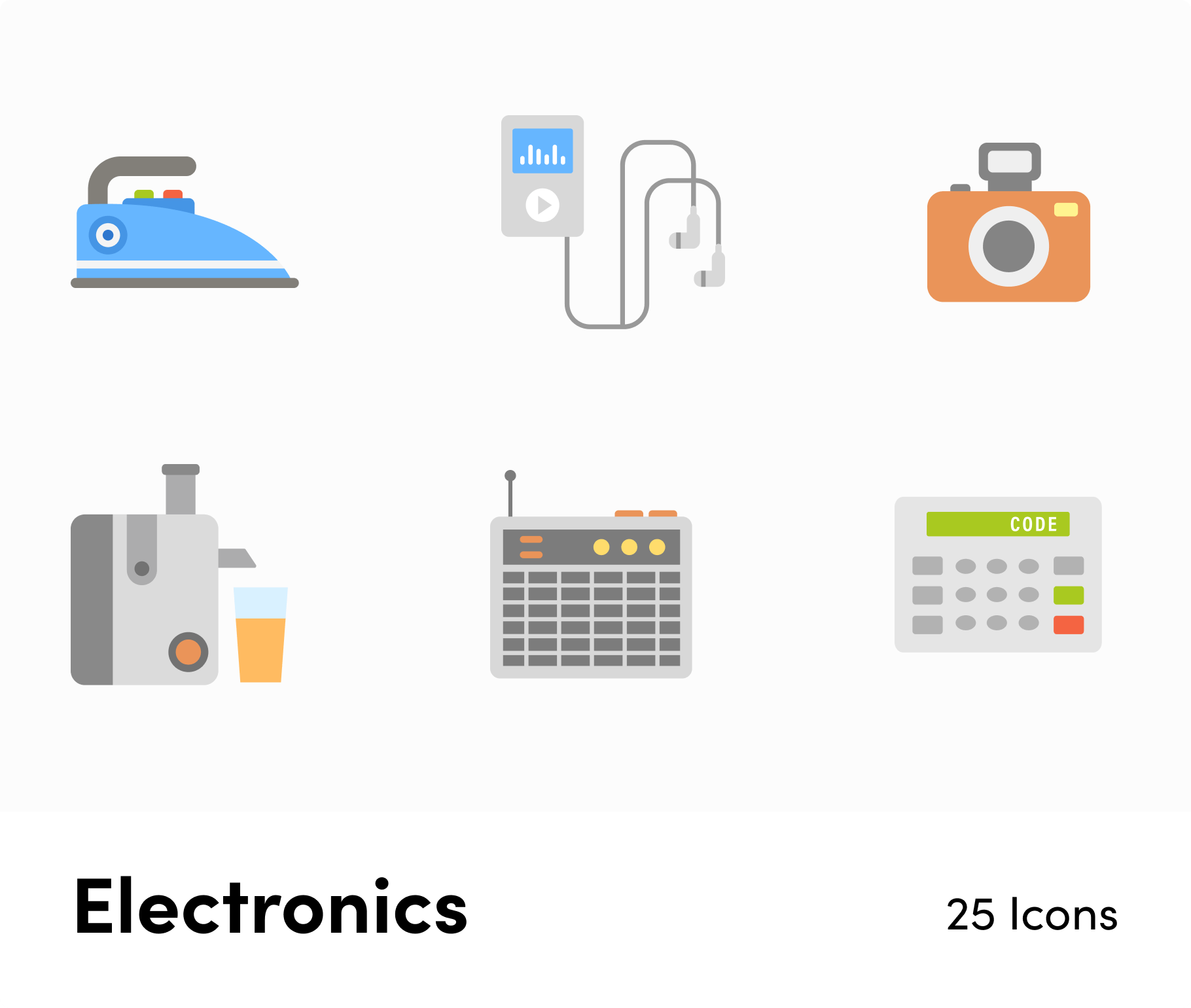Electronics-Flat-Vector-Icons Icons Electronics Flat Vector Icons S02142202 powerpoint-template keynote-template google-slides-template infographic-template