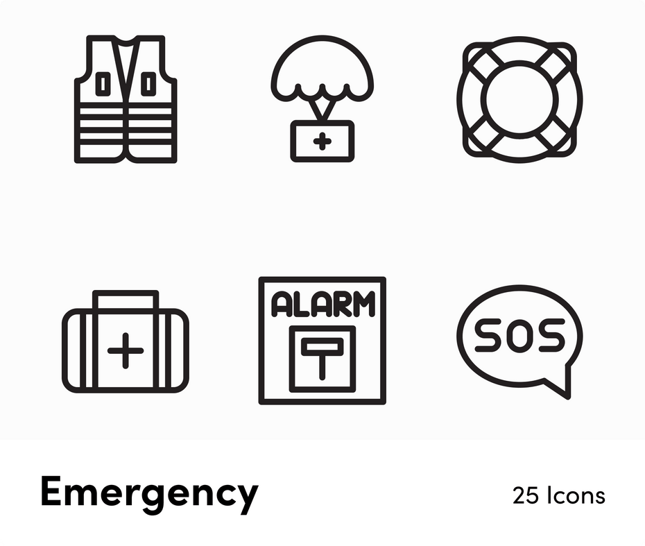 Emergency-Outline-Vector-Icons Icons Emergency Outline Vector Icons S12212101 powerpoint-template keynote-template google-slides-template infographic-template