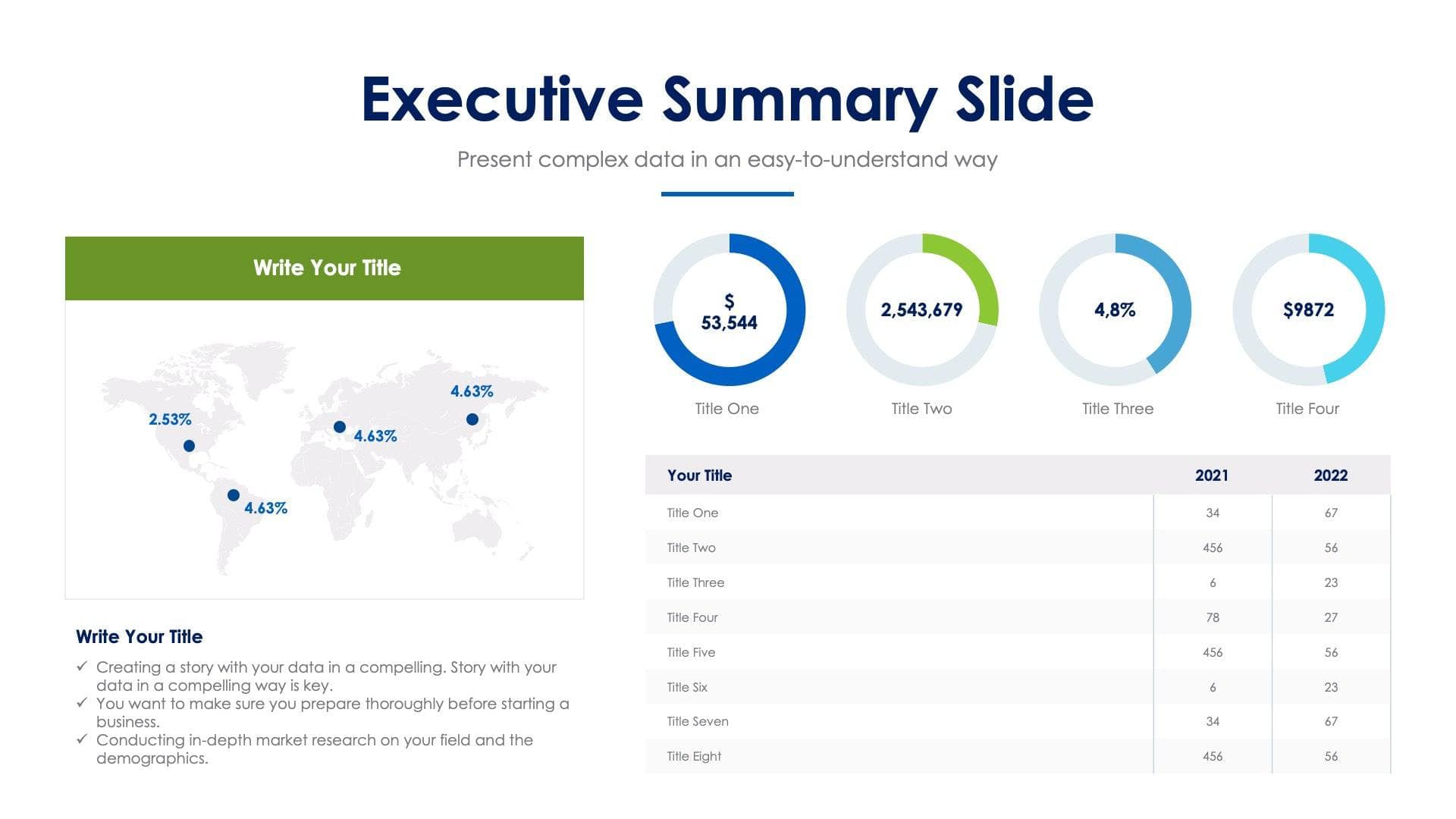 Executive Summary Slide Infographic Template S07252224 | Infografolio