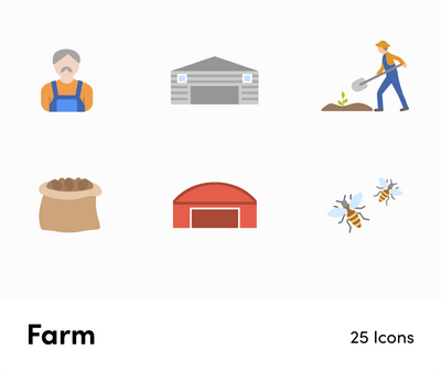 Farm-Flat-Vector-Icons Icons Farm Flat Vector Icons S01192202 powerpoint-template keynote-template google-slides-template infographic-template