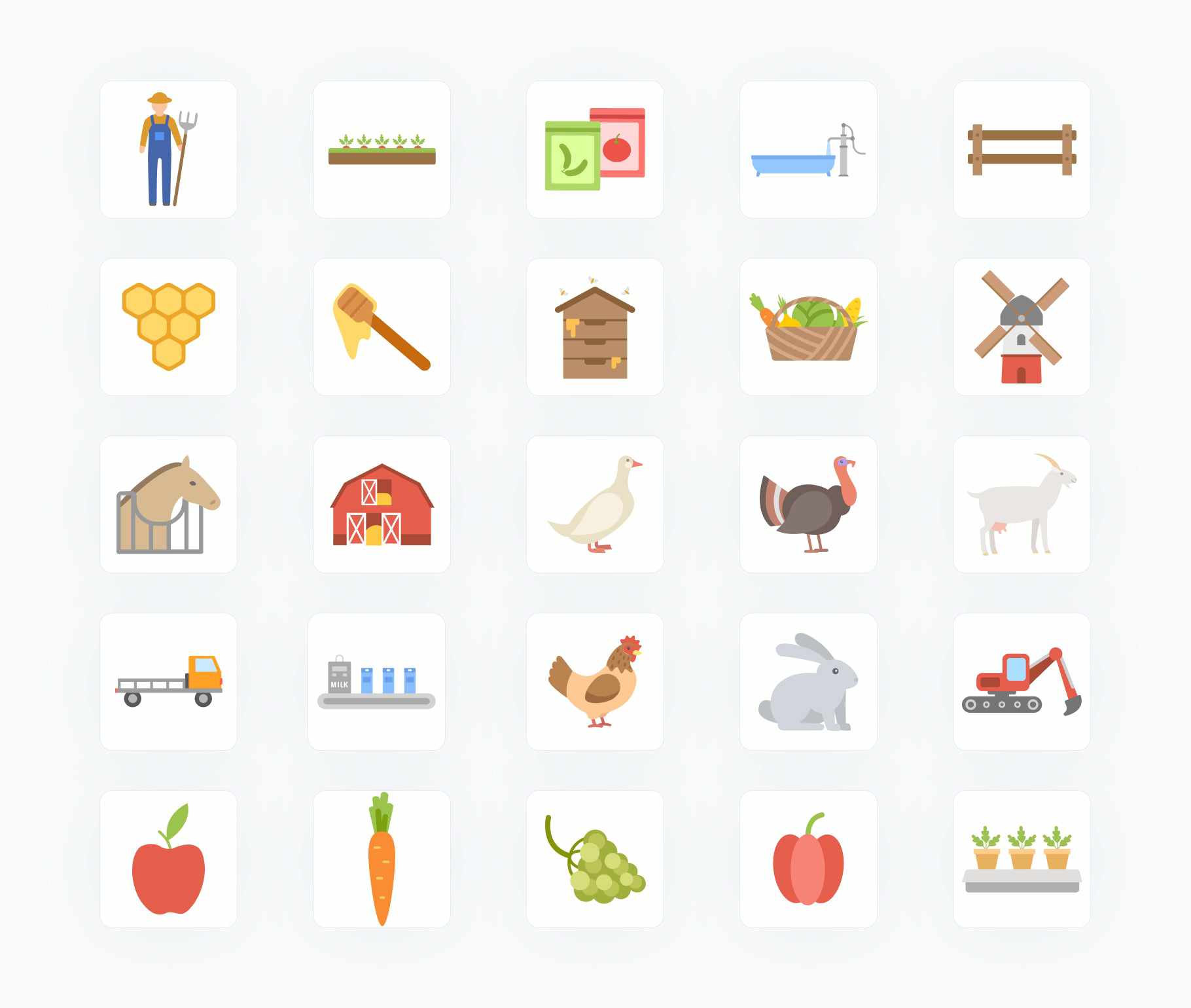 Farm-Flat-Vector-Icons Icons Farm Flat Vector Icons S01192203 powerpoint-template keynote-template google-slides-template infographic-template