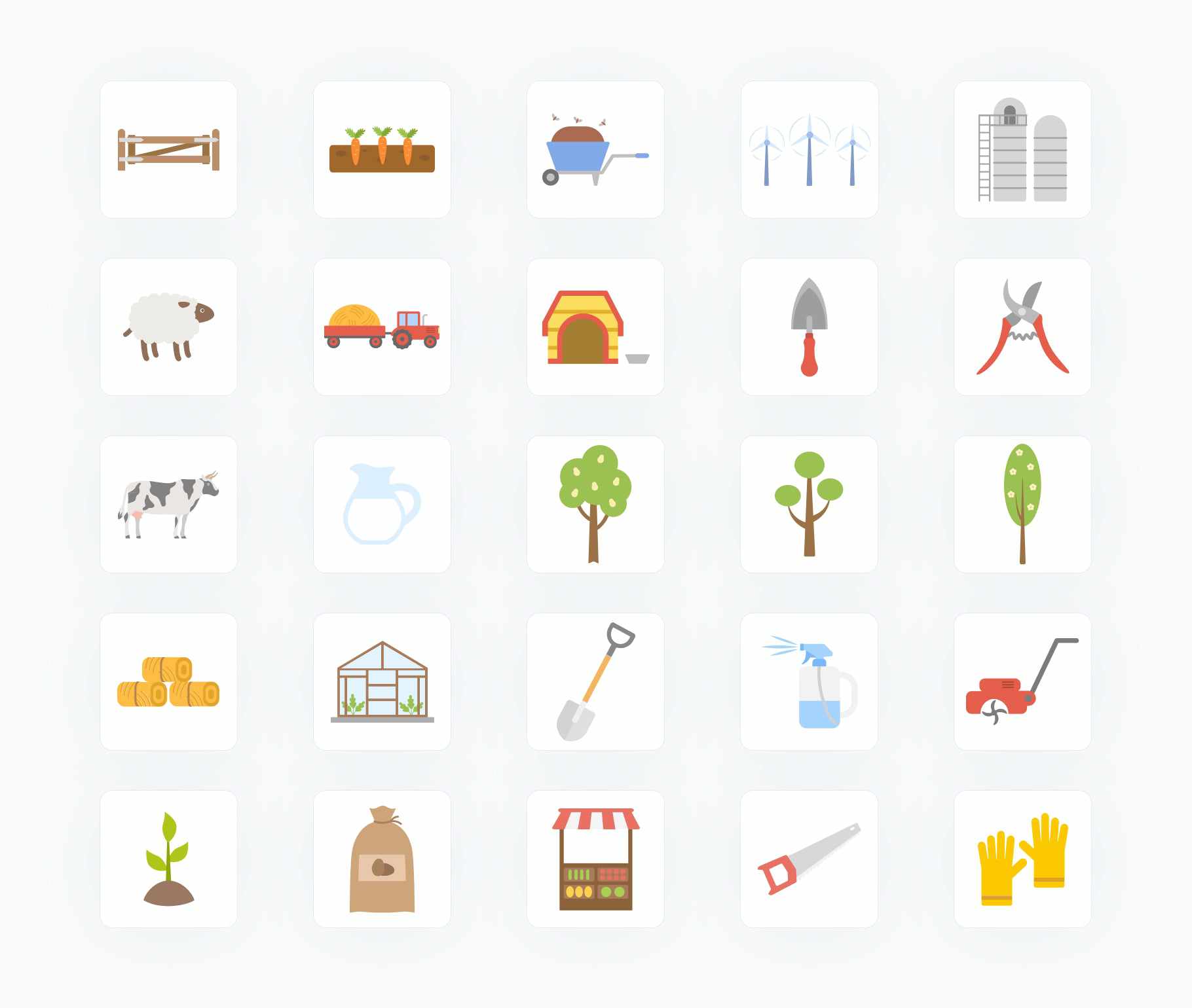 Farm-Flat-Vector-Icons Icons Farm Flat Vector Icons S01192204 powerpoint-template keynote-template google-slides-template infographic-template