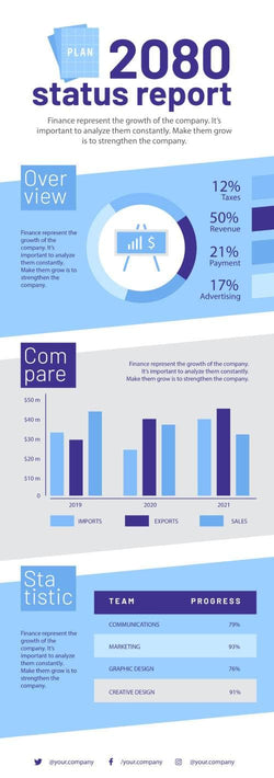 Finance-Infographics Infographics Blue Status Report Finance Infographic Template powerpoint-template keynote-template google-slides-template infographic-template