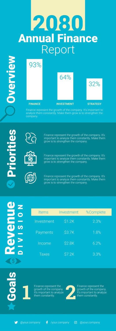 Finance-Infographics Infographics Two Blue Annual Finance Report Infographic Template powerpoint-template keynote-template google-slides-template infographic-template