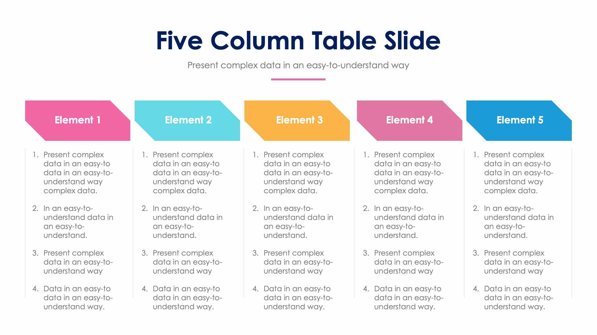 Five Column Table Slide Infographic Template S12232108 | Infografolio