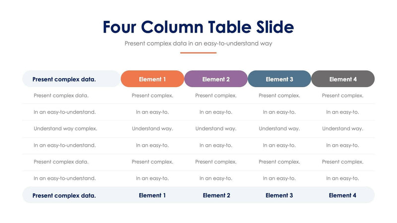 Four Column Table Slides | Infografolio