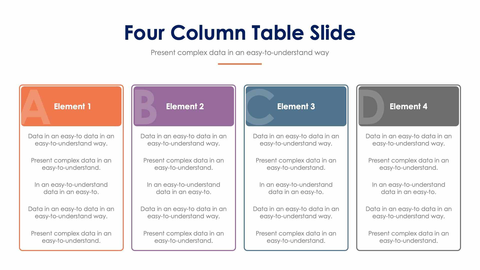 Four Column Table Slide Infographic Template S12232107 | Infografolio