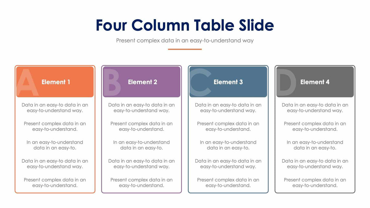 Four Column Table Slide Infographic Template S12232107 – Infografolio
