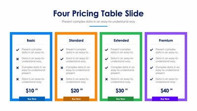 Four Pricing Table-Slides Slides Four Pricing Table Slide Infographic Template S12152102 powerpoint-template keynote-template google-slides-template infographic-template