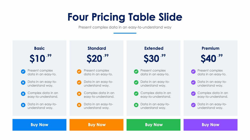 Four Pricing Table-Slides Slides Four Pricing Table Slide Infographic Template S12152103 powerpoint-template keynote-template google-slides-template infographic-template