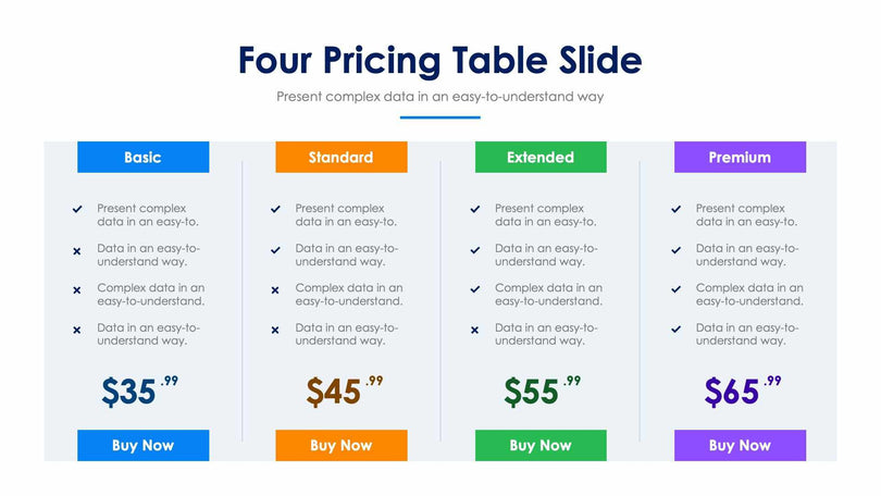 Four Pricing Table-Slides Slides Four Pricing Table Slide Infographic Template S12152105 powerpoint-template keynote-template google-slides-template infographic-template
