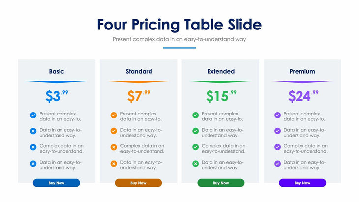 Four Pricing Table-Slides Slides Four Pricing Table Slide Infographic Template S12152107 powerpoint-template keynote-template google-slides-template infographic-template