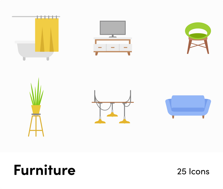 Furniture-Flat-Vector-Icons Icons Furniture Flat Vector Icons S01192201 powerpoint-template keynote-template google-slides-template infographic-template