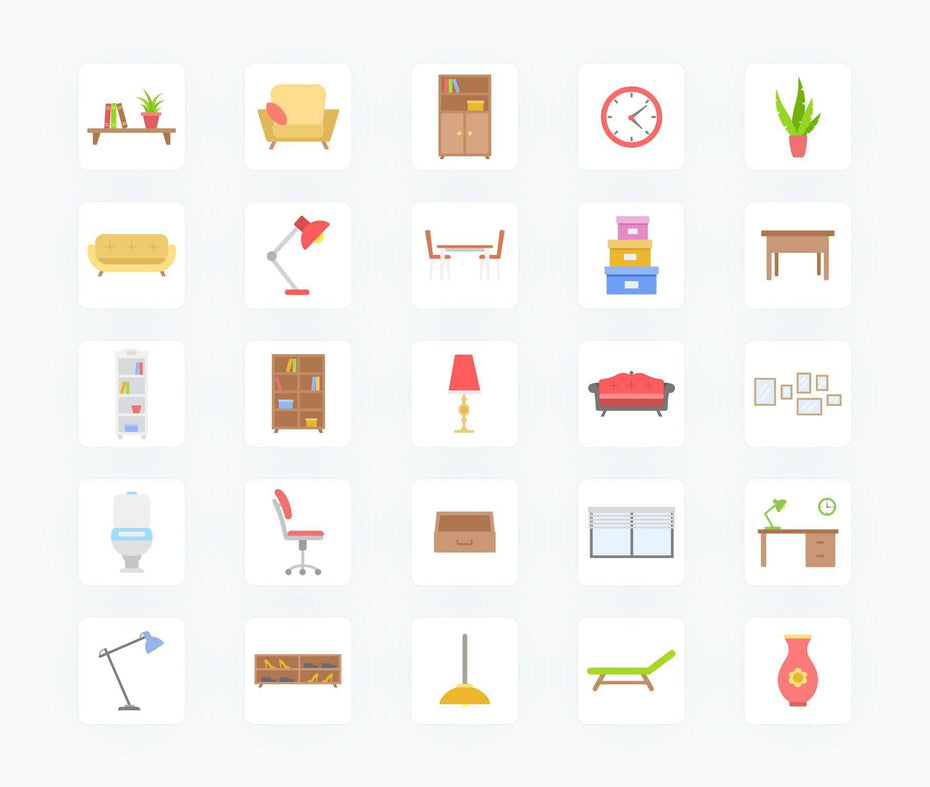 Furniture-Flat-Vector-Icons Icons Furniture Flat Vector Icons S01192202 powerpoint-template keynote-template google-slides-template infographic-template