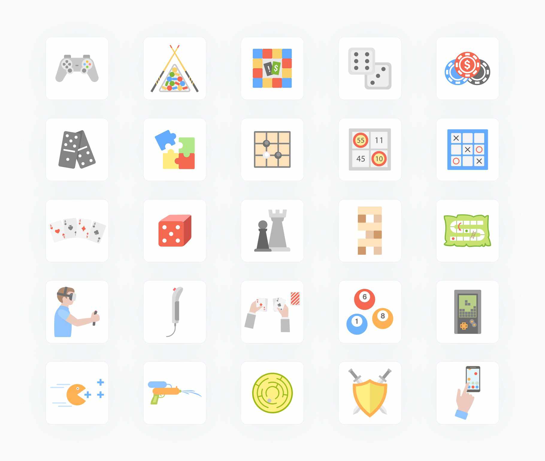 Games-Flat-Vector-Icons Icons Games Flat Vector Icons S01192204 powerpoint-template keynote-template google-slides-template infographic-template