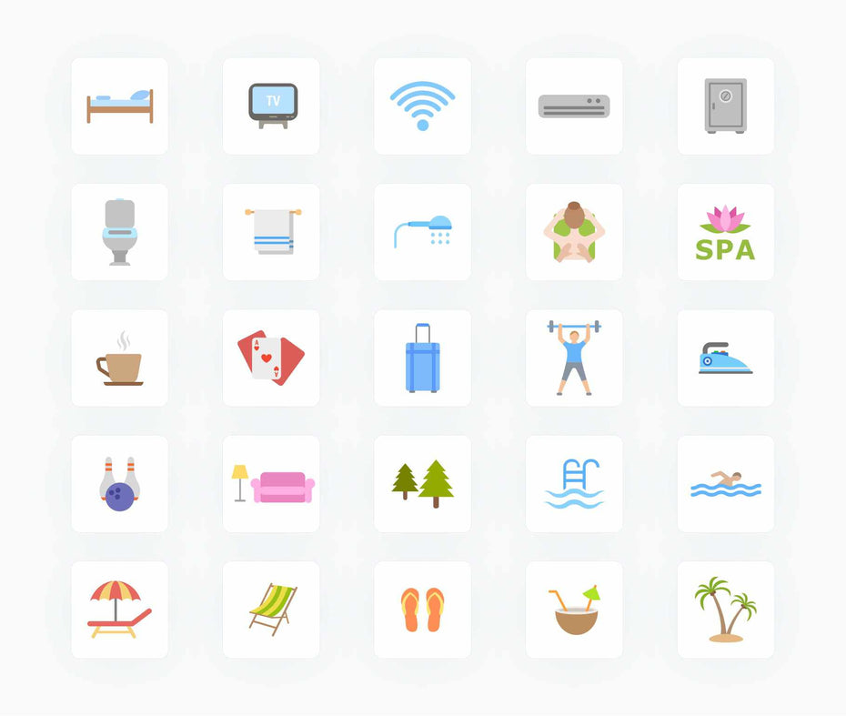 Hotels-Flat-Vector-Icons Icons Hotels Flat Vector Icons S12082104 powerpoint-template keynote-template google-slides-template infographic-template