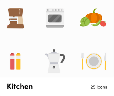 Kitchen-Flat-Vector-Icons Icons Kitchen Flat Vector Icons S01192201 powerpoint-template keynote-template google-slides-template infographic-template