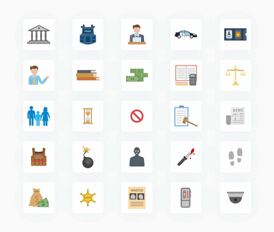 Law and Justice-Flat-Vector-Icons Icons Law and Justice Flat Vector Icons S12082103 powerpoint-template keynote-template google-slides-template infographic-template