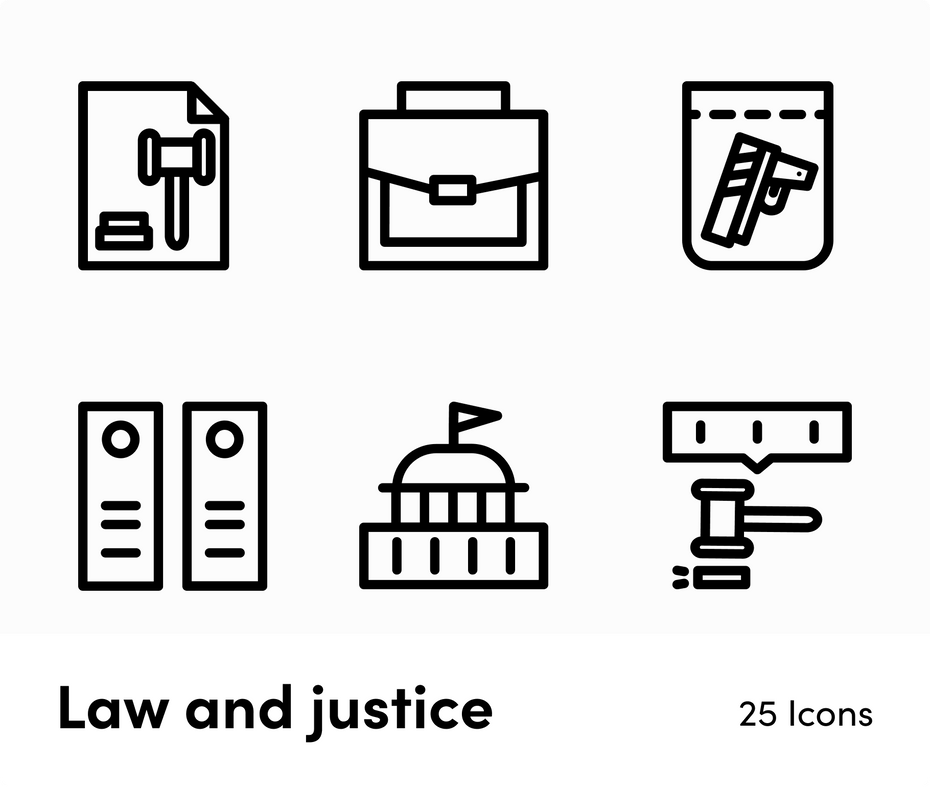 Law and Justice-Outline-Vector-Icons Icons Law and Justice Outline Vector Icons S12212102 powerpoint-template keynote-template google-slides-template infographic-template