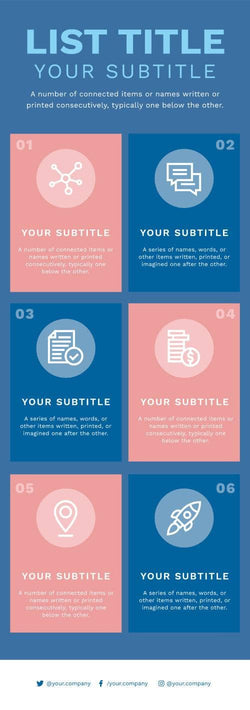 List-Infographics Infographics Pink and Blue List Infographic Template powerpoint-template keynote-template google-slides-template infographic-template