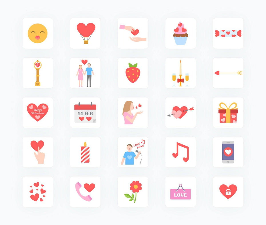 Love-Valentine-Flat-Vector-Icons Icons Love Valentine Flat Vector Icons S02142202 powerpoint-template keynote-template google-slides-template infographic-template