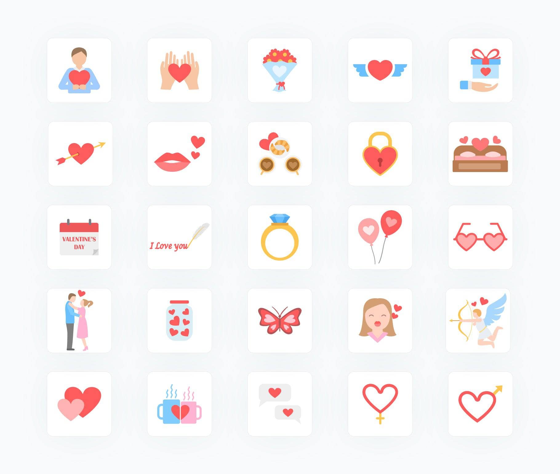 Love-Valentine-Flat-Vector-Icons Icons Love Valentine Flat Vector Icons S02142203 powerpoint-template keynote-template google-slides-template infographic-template