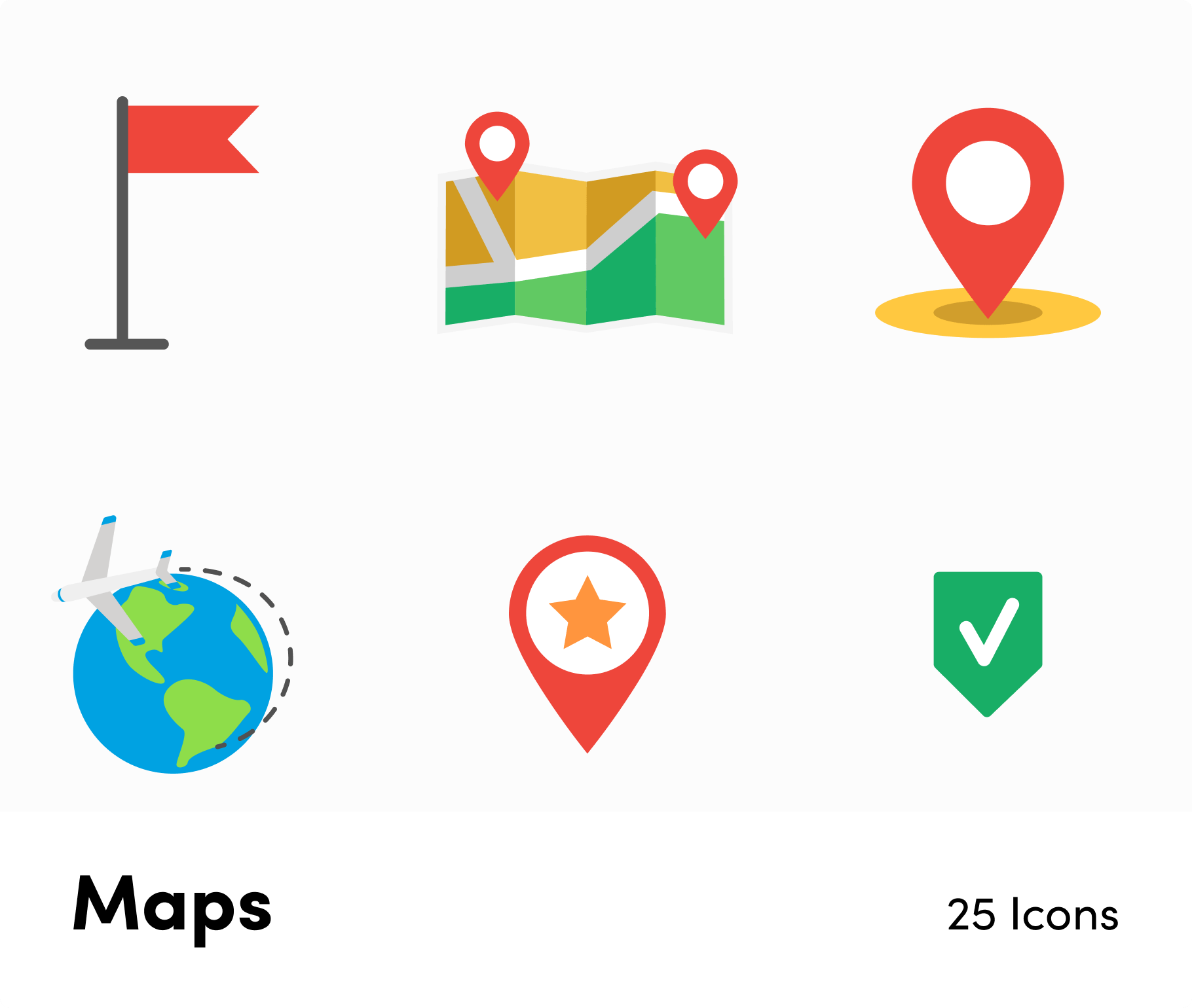 Maps Flat Vector Icons S12082101 – Infografolio