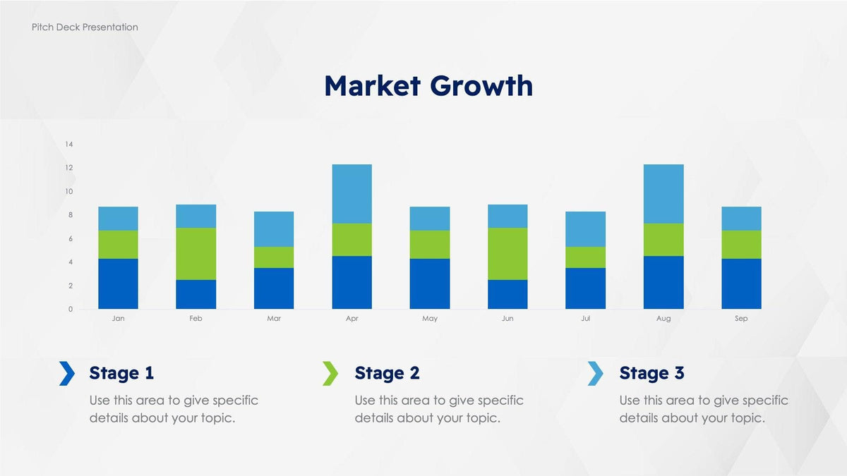 Market Growth Blue Light Green Slide Template S10272201 – Infografolio