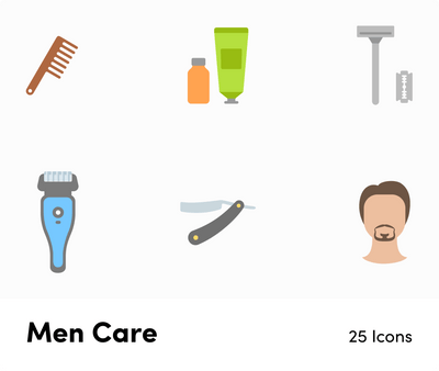 Men-Flat-Vector-Icons Icons Men Care Flat Vector Icons S12082101 powerpoint-template keynote-template google-slides-template infographic-template