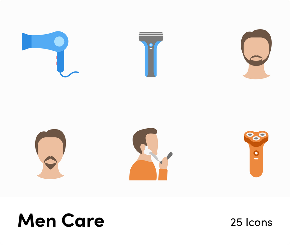 Men-Flat-Vector-Icons Icons Men Care Flat Vector Icons S12082103 powerpoint-template keynote-template google-slides-template infographic-template