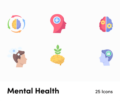 Mental Health-Flat-Vector-Icons Icons Mental Health Flat Vector Icons S12082101 powerpoint-template keynote-template google-slides-template infographic-template