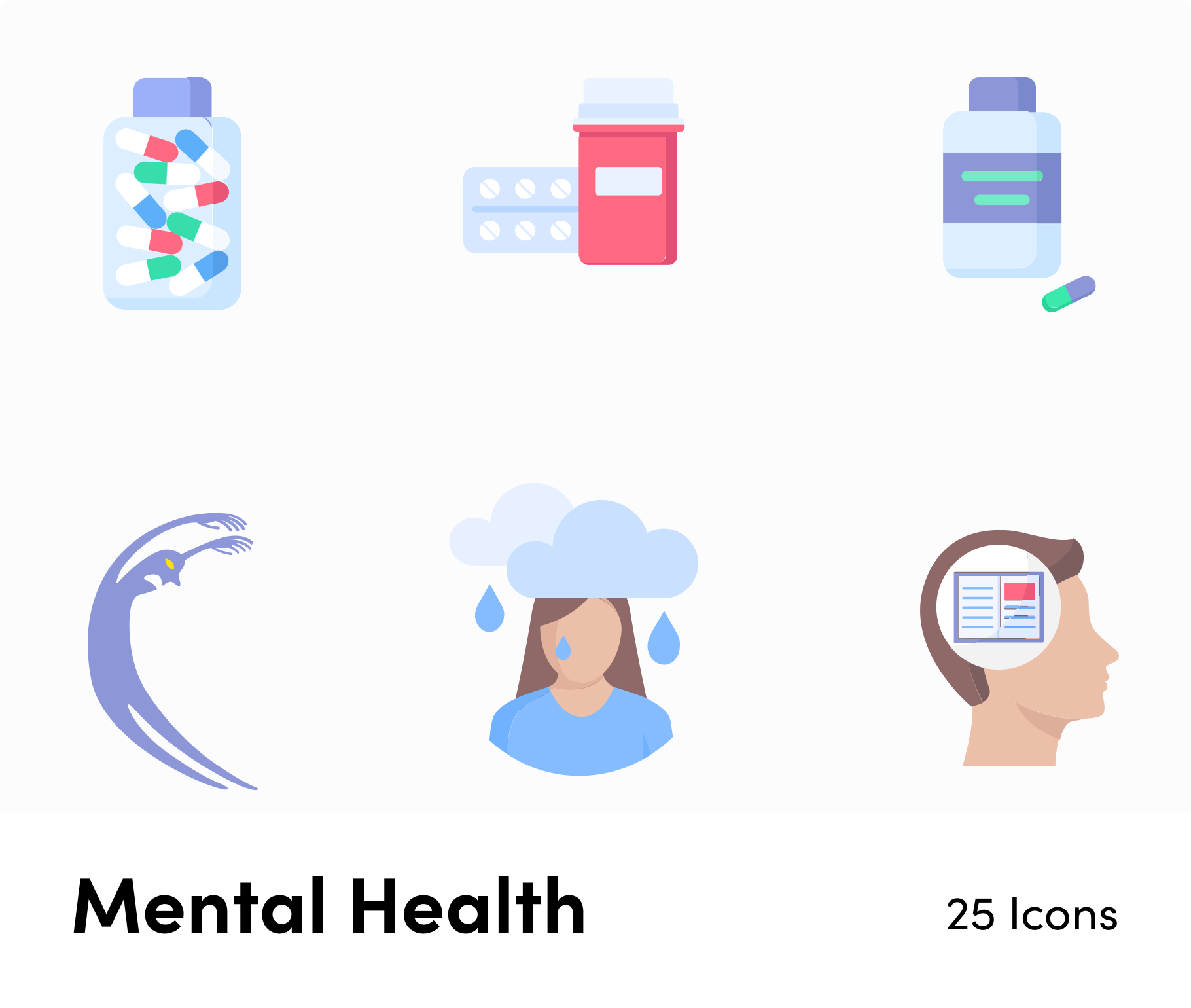 Mental Health-Flat-Vector-Icons Icons Mental Health Flat Vector Icons S12082102 powerpoint-template keynote-template google-slides-template infographic-template